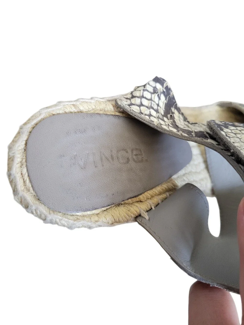 Vince‎ Sophie Python-Print Leather Espadrille Wedge